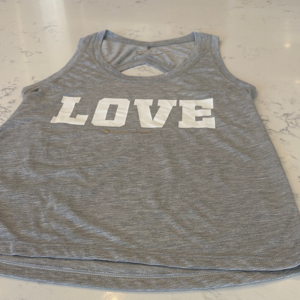 Spiritual Gangster Gray Tank with White Love Print